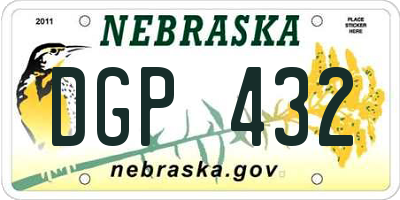 NE license plate DGP432