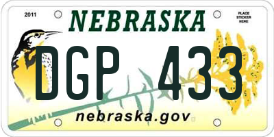 NE license plate DGP433