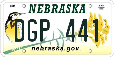 NE license plate DGP441