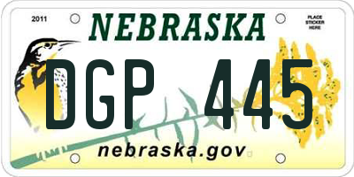 NE license plate DGP445