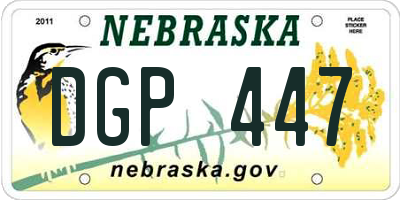 NE license plate DGP447