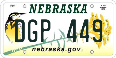 NE license plate DGP449