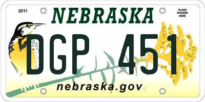 NE license plate DGP451