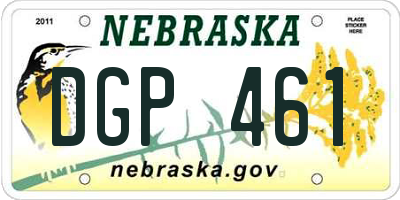 NE license plate DGP461