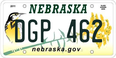 NE license plate DGP462