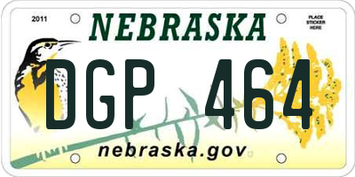 NE license plate DGP464