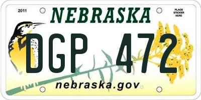 NE license plate DGP472