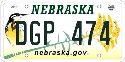 NE license plate DGP474