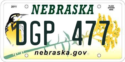 NE license plate DGP477
