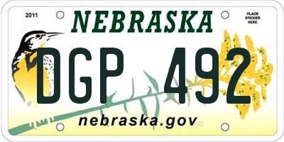 NE license plate DGP492