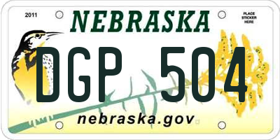 NE license plate DGP504