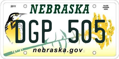 NE license plate DGP505