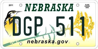 NE license plate DGP511