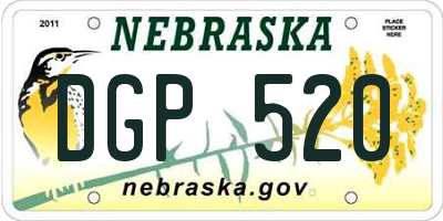 NE license plate DGP520