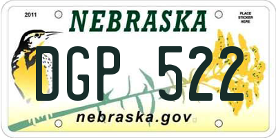 NE license plate DGP522