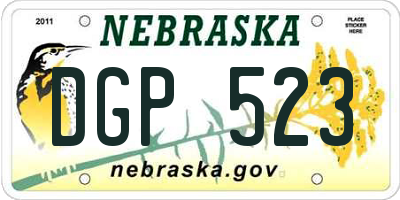 NE license plate DGP523