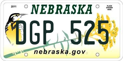 NE license plate DGP525