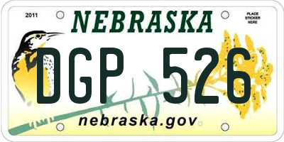 NE license plate DGP526