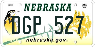 NE license plate DGP527