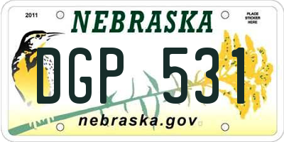 NE license plate DGP531