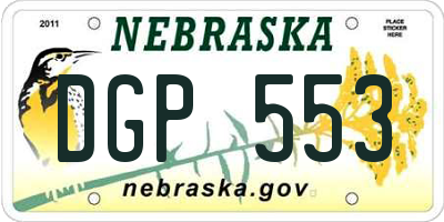 NE license plate DGP553