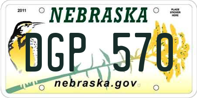 NE license plate DGP570