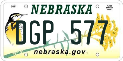 NE license plate DGP577