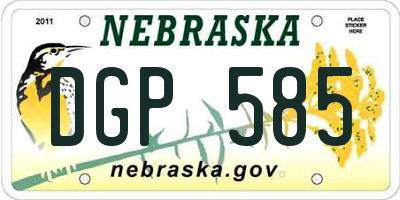 NE license plate DGP585