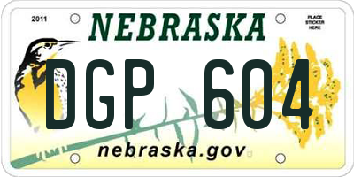 NE license plate DGP604