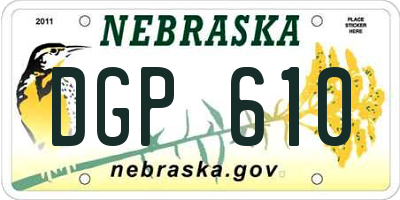 NE license plate DGP610