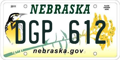 NE license plate DGP612