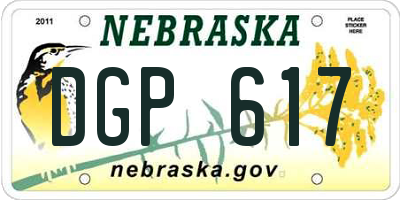 NE license plate DGP617