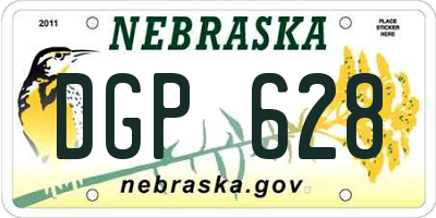 NE license plate DGP628