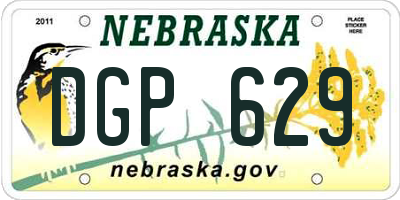 NE license plate DGP629