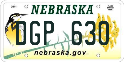 NE license plate DGP630