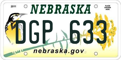 NE license plate DGP633