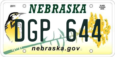 NE license plate DGP644