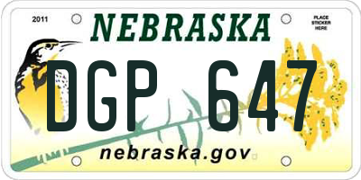NE license plate DGP647