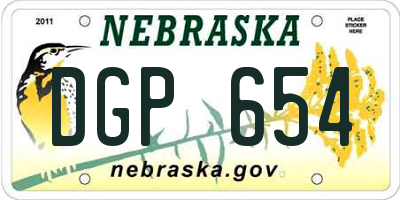 NE license plate DGP654