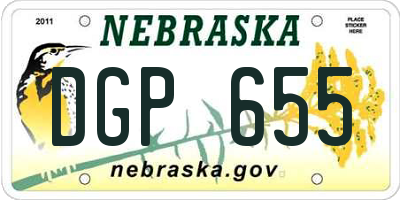 NE license plate DGP655