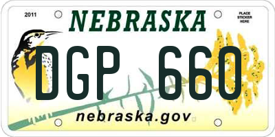 NE license plate DGP660