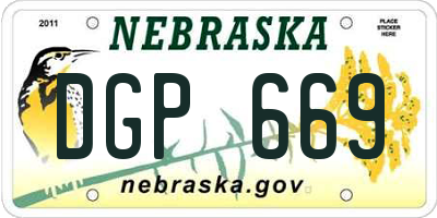 NE license plate DGP669