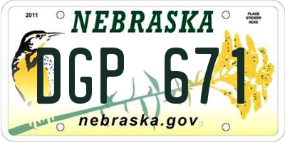 NE license plate DGP671