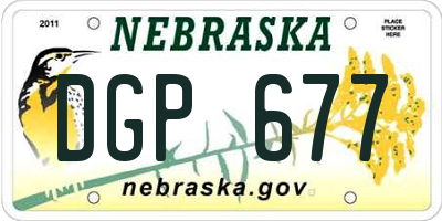 NE license plate DGP677