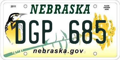 NE license plate DGP685
