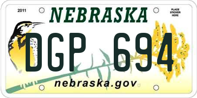 NE license plate DGP694