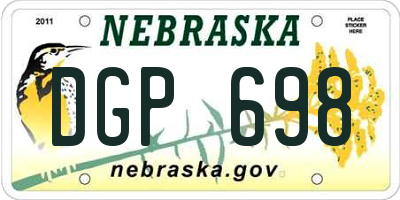 NE license plate DGP698