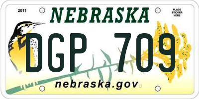 NE license plate DGP709