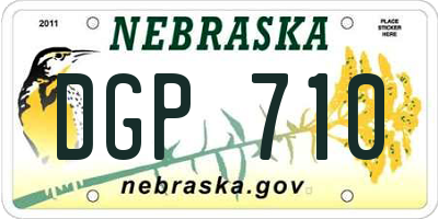 NE license plate DGP710