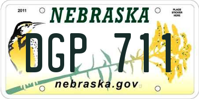NE license plate DGP711